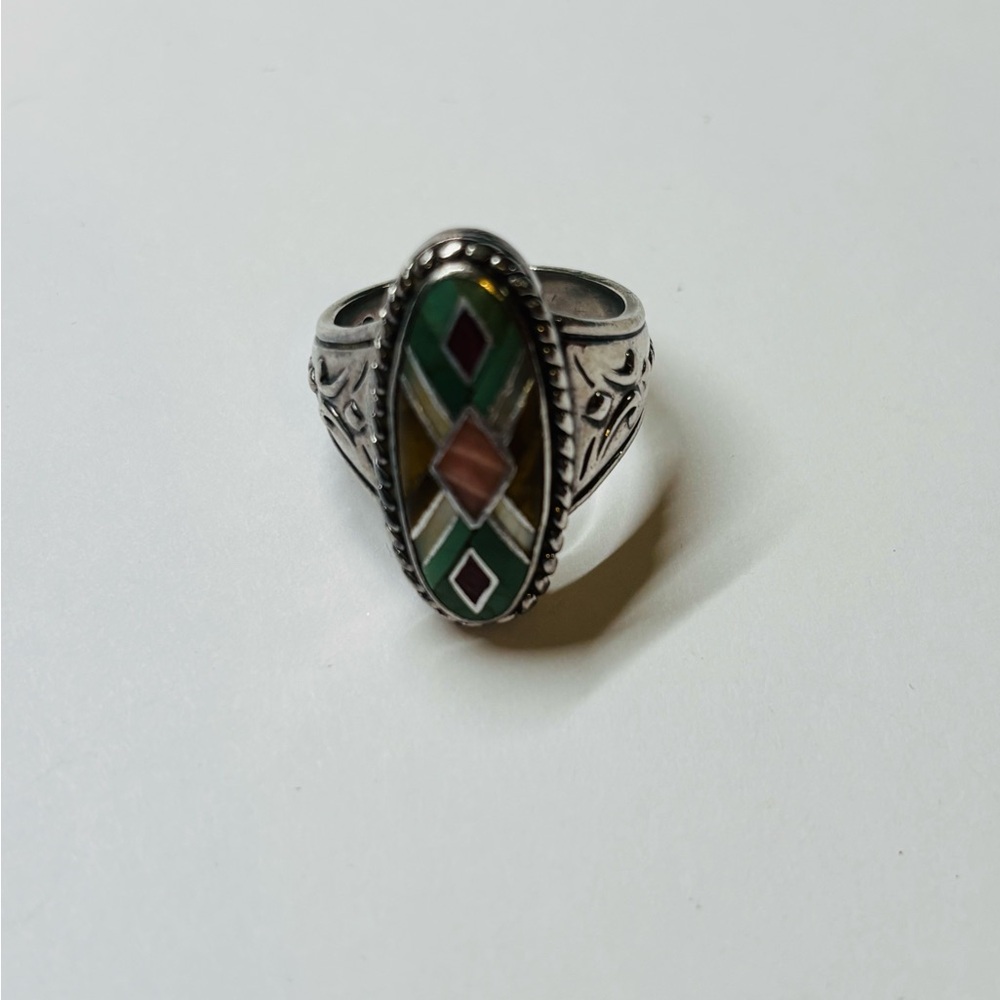 Carolyn Pollack Relios Sterling Silver Ring Southwestern Boho Statement